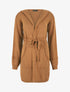 Gilet long à capuche - Camel - 1