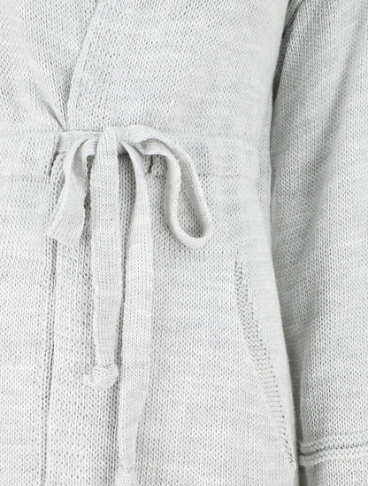 Gilet long à capuche - Gris clair - 3