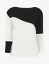 Pull droit texturé col bateau - Noir - 1