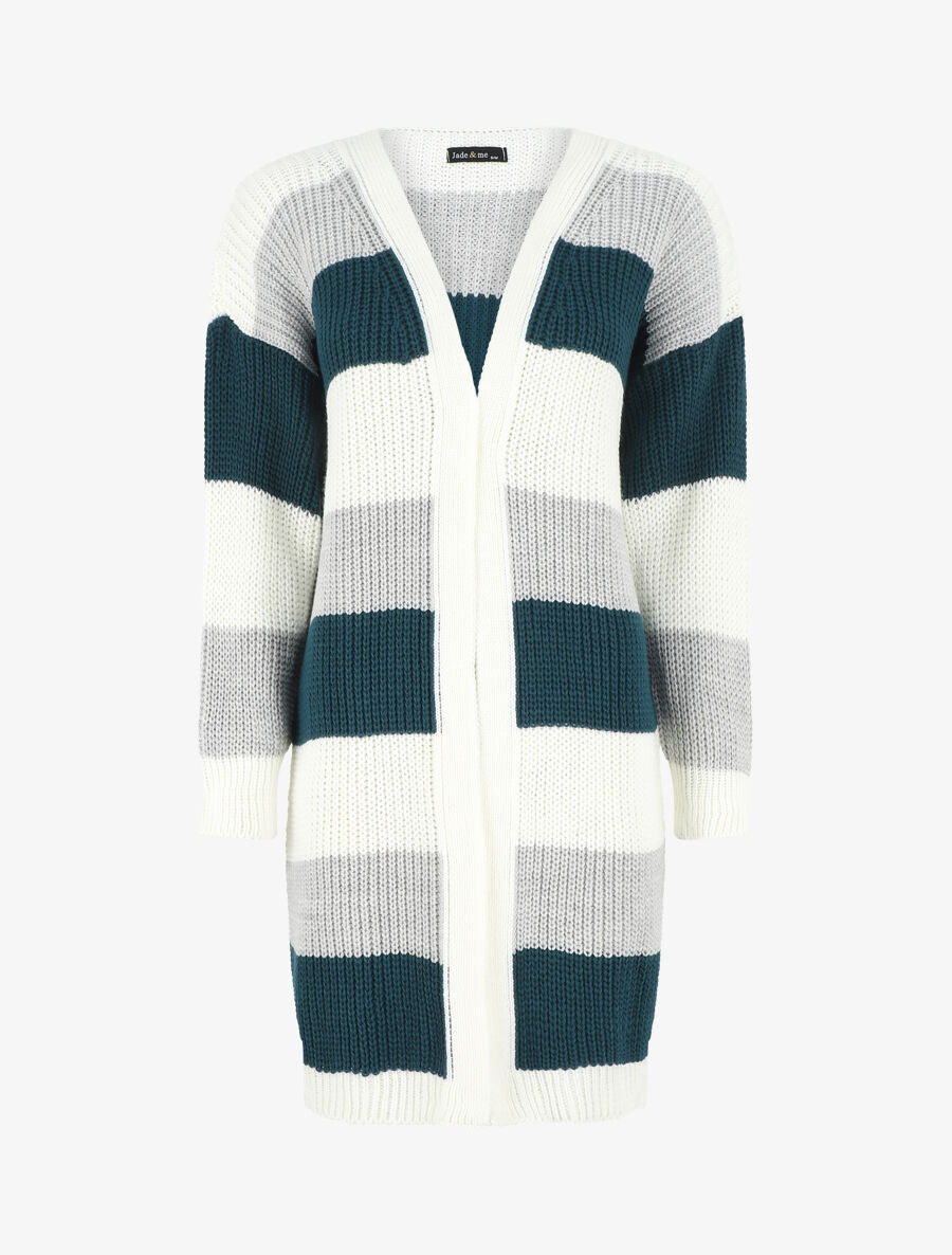 Gilet long rayé - Bleu - 4