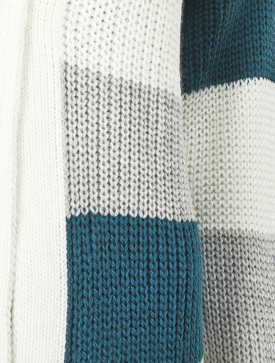 Gilet long rayé - Bleu - 3