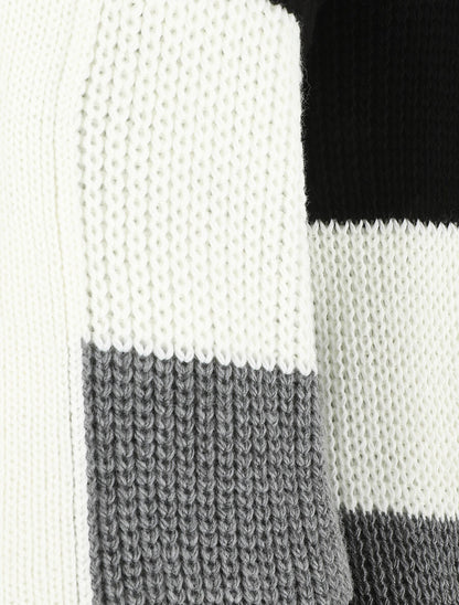 Gilet long rayé - Noir - 3
