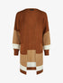 Gilet long rayé manches longues - Camel - 1