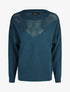 Pull droit col bateau en maille ajourée - Bleu canard - 1