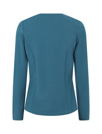 Blazer uni à poches zippées - Bleu canard - 2
