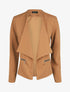 Veste droite uni poches zippées - Camel - 4