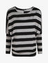 Pull ample motif rayé - Gris - 1