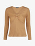 Top ajusté manches longues et noeud - Camel - 1
