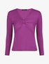 Top ajusté manches longues et noeud - Violet - 4
