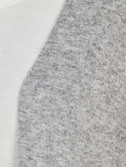 Ensemble gilet et t-shirt bicolore - Gris clair - 3