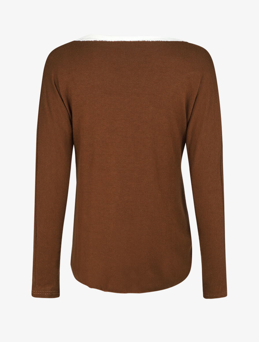 Ensemble gilet et t-shirt bicolore - Camel - 2