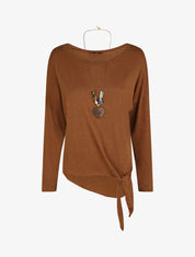 Pull fin uni à nouer - Camel - 4