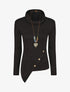 Pull fin asymétrique à col roulé - Noir - 1