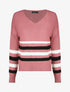 Pull droit rayé - Vieux rose - 1