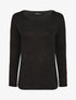 Pull droit uni col bateau - Noir - 4