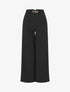 Pantalon uni à taille élastiqué - Noir - 1