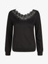 Pull fin droit col bateau en crochet - Noir - 4