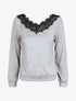 Pull fin droit col bateau en crochet - Gris - 1