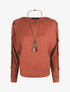 Pull ample manches à boutons décoratifs - Vieux rose - 1