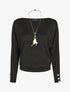 Pull ample à épaules dénudées - Noir - 1