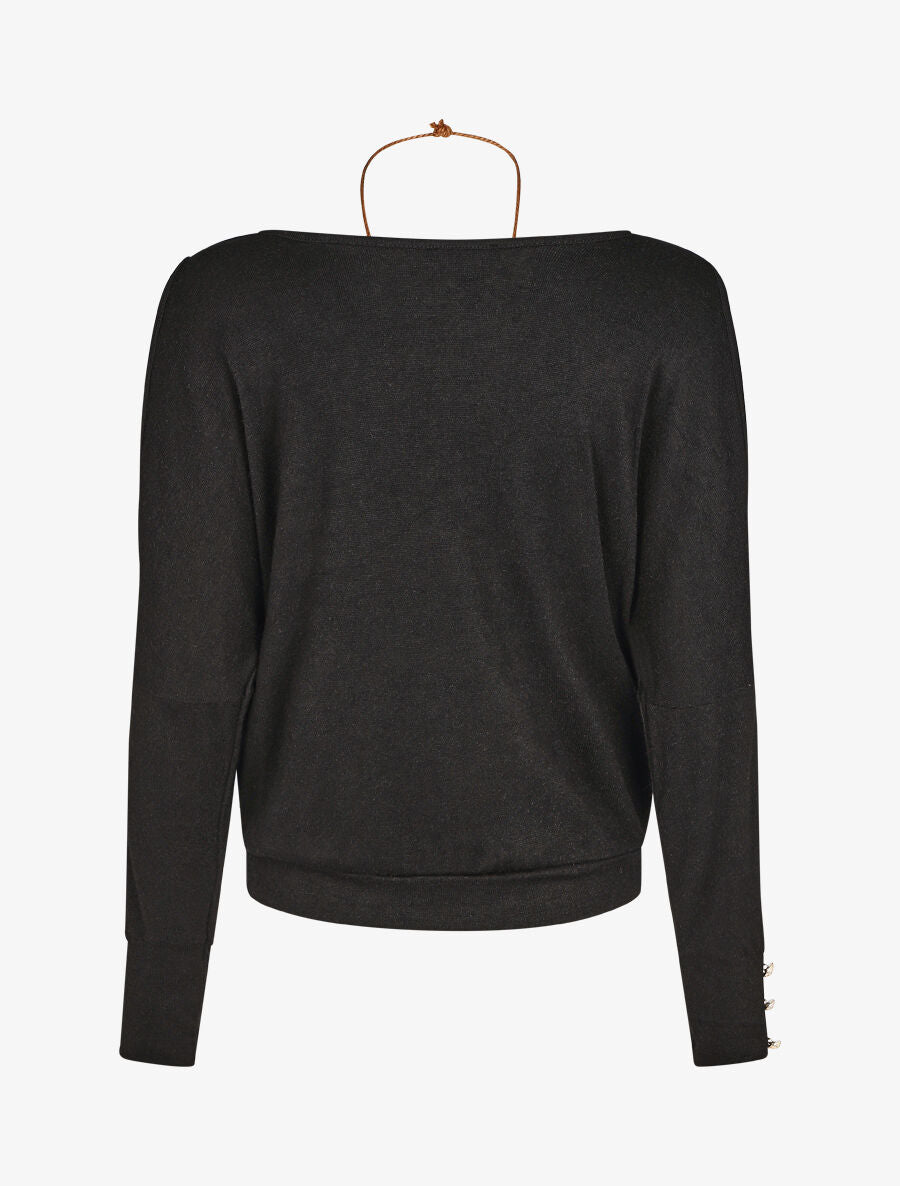 Pull ample à épaules dénudées - Noir - 2