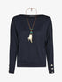 Pull ample à épaules dénudées - Marine - 4
