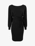 Robe pull ajustée dos en V dentelle - Noir - 1