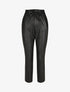 Pantalon paperbag taille haute en simili - Noir - 1