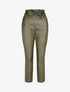 Pantalon paperbag taille haute en simili - Kaki - 1