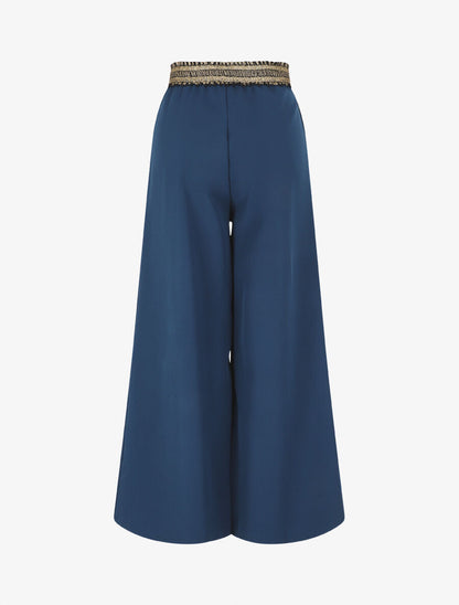 Pantalon ample à bande élastiquée irisée - Bleu - 2