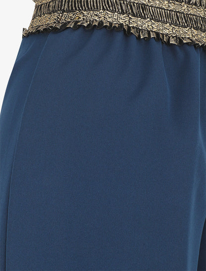 Pantalon ample à bande élastiquée irisée - Bleu - 3