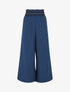 Pantalon ample uni élastiqué - Bleu - 4