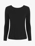 Pull droit dos en V dentelle - Noir - 4