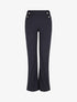 Pantalon droit taille haute à boutons - Marine - 1