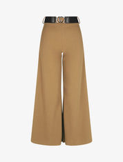 Pantalon ample taille haute uni - Camel - 4