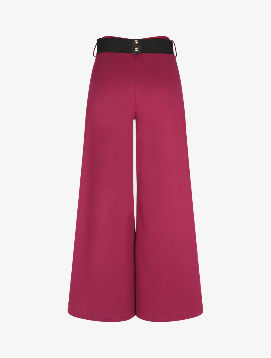 Pantalon ample taille haute uni - Violine - 2