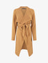 Gilet long en maille col cascade - Camel - 1
