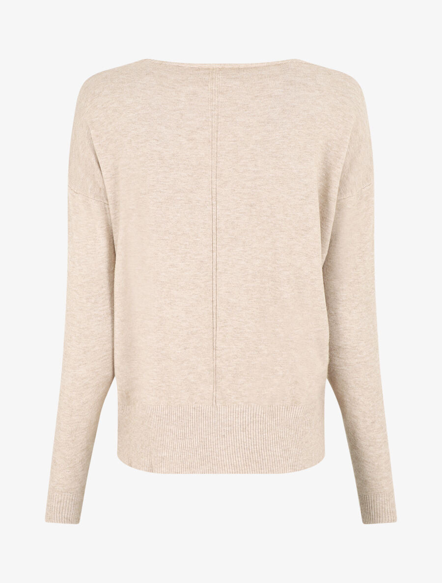 Pull fin uni classique - Beige - 2