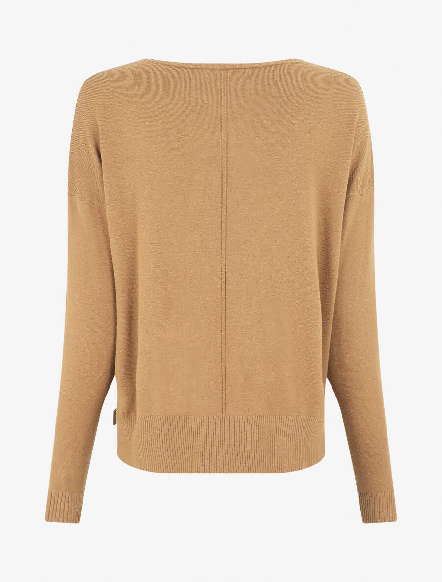Pull fin uni classique - Camel - 2