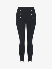 Pantalon à pont à bords fendus - Noir - 1