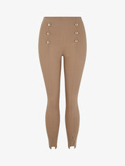 Pantalon à pont à bords fendus - Camel - 1
