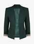 Blazer uni à revers imprimé alphabet - Vert sapin - 4
