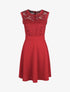 Robe uni à bustier en dentelle - Bordeaux - 1