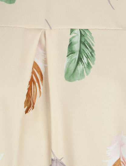 Blouse à imprimé plume - Beige - 3