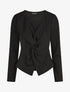 Blouse unie asymétrique - Noir - 1