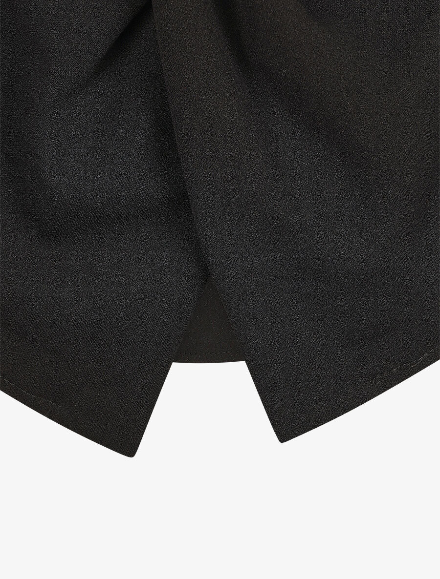 Blouse unie asymétrique - Noir - 3