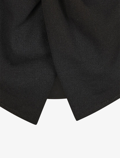 Blouse unie asymétrique - Noir - 3