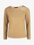 Blouse unie à empiècement métal à l&