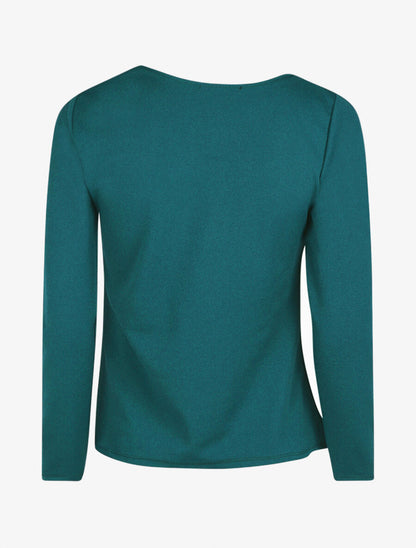 Blouse unie à empiècement métal à l&