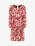 Robe évasée imprimé floral - Bordeaux - 1